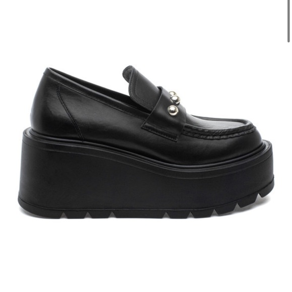 J/SLIDES Shoes - NWT J/SLIDES VICKY Black Leather Platform